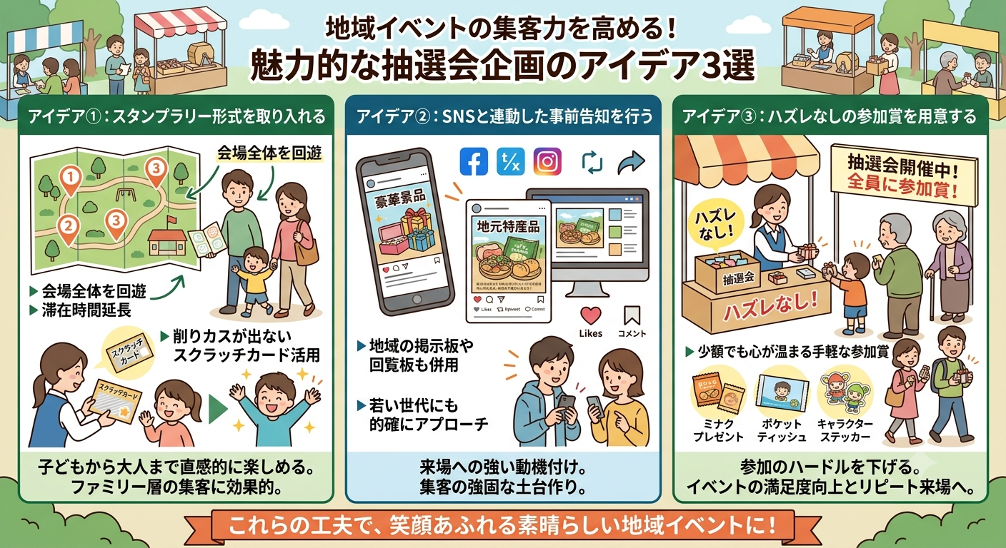 地域イベントの集客力を高める！魅力的な抽選会企画のアイデア3選