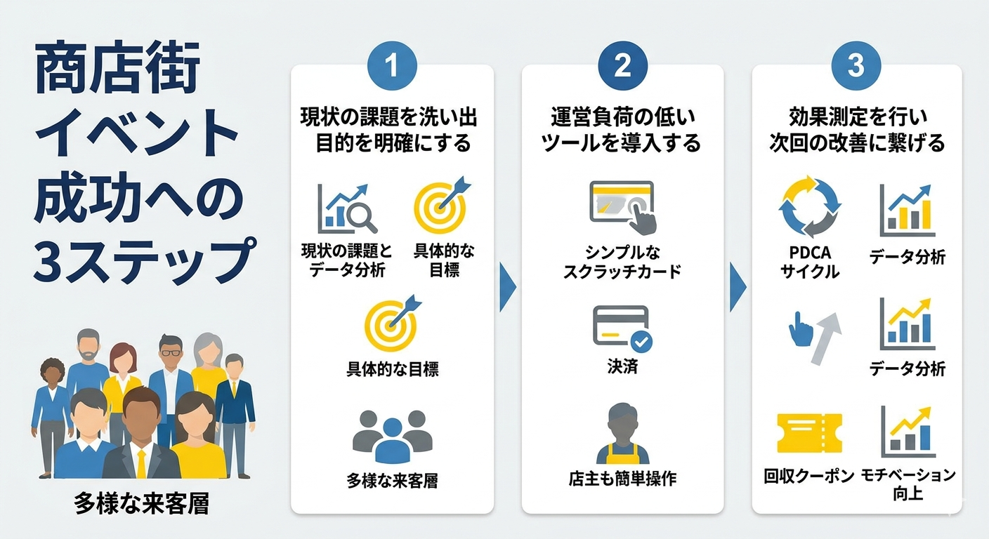 商店街イベントで失敗しないための3つのステップ